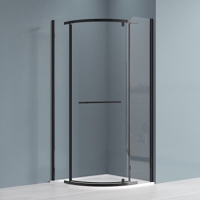 JANDIS TUŠ KABINA polukružna JEDNOKRILNA 80x80x195cm BLACK profil/pr.staklo 6mm